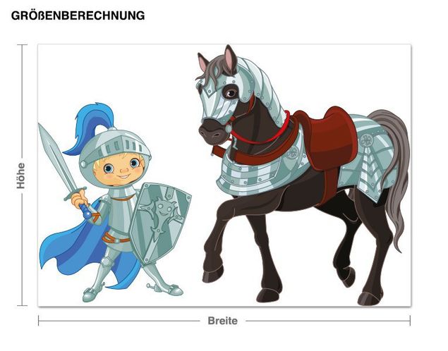 Kinderzimmer Deko Ritter mit seinem Pferd