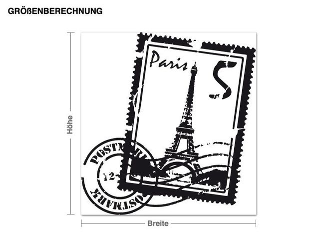Wanddeko Schlafzimmer Briefmarke Paris
