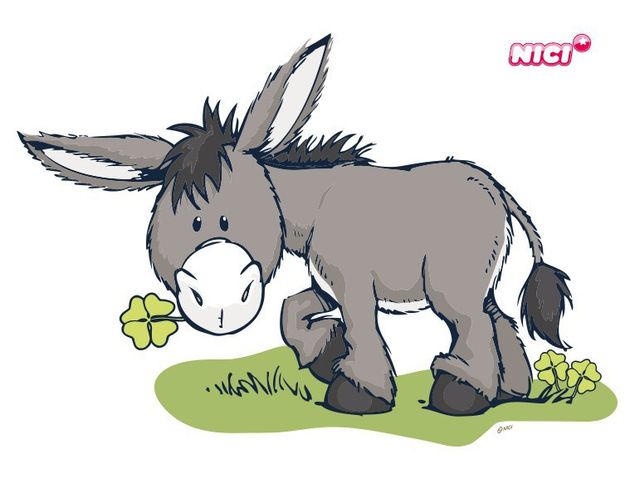 Wandtattoo Bauernhof NICI - Donkey mit Klee