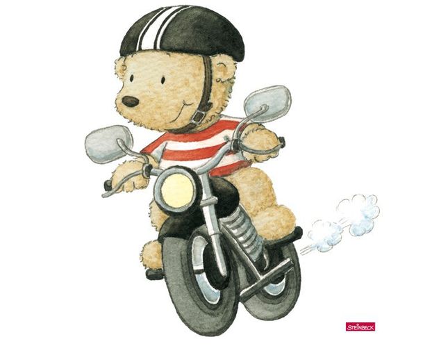 Deko Kinderzimmer Steinbeck - Pitzelpatz fährt Motorrad
