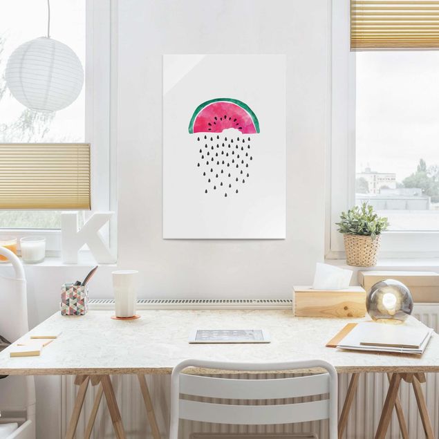 Wanddeko Esszimmer Wassermelonen Regen