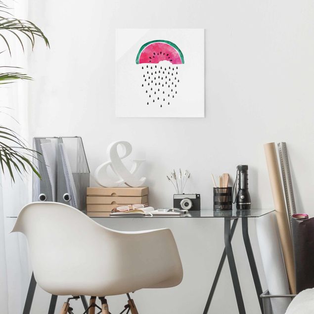 Wanddeko Büro Wassermelonen Regen