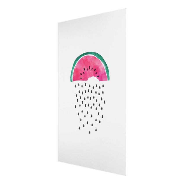 Wanddeko Aquarell Wassermelonen Regen