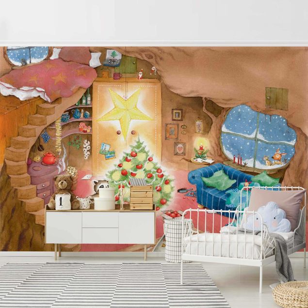 Wanddeko Mädchenzimmer Wassili Waschbär - Endlich ist Weihnachten