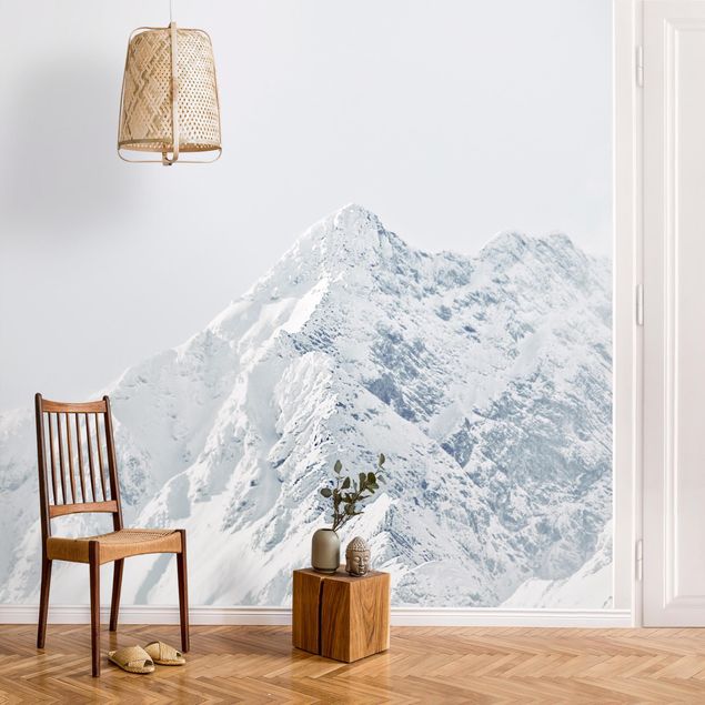 Wanddeko Wohnzimmer Weiße Berge