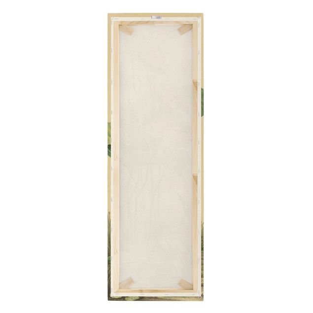Wanddeko Vintage Weiße Kraniche unter Lotusblüten