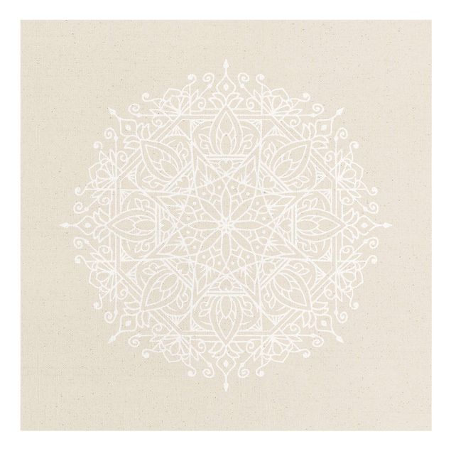 Wanddeko weiß Weiße Linien - Mandala