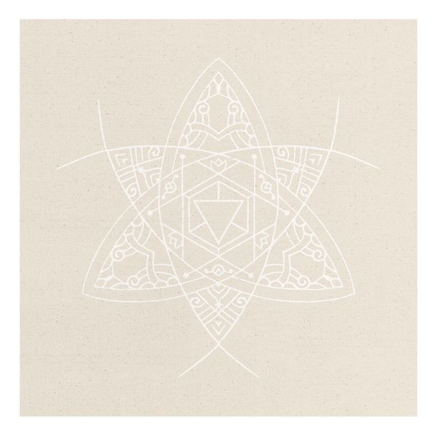 Wanddeko weiß Weiße Linien - Mandala Triangel