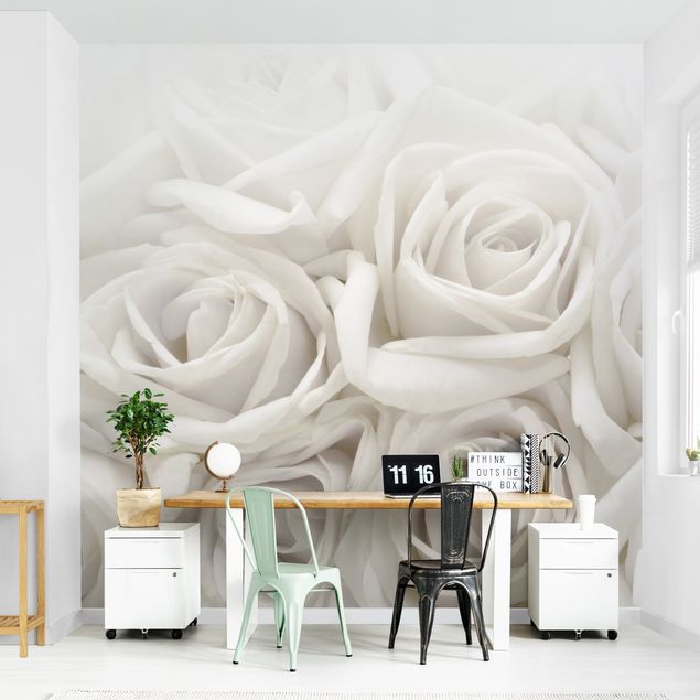Wohndeko Blume Weiße Rosen