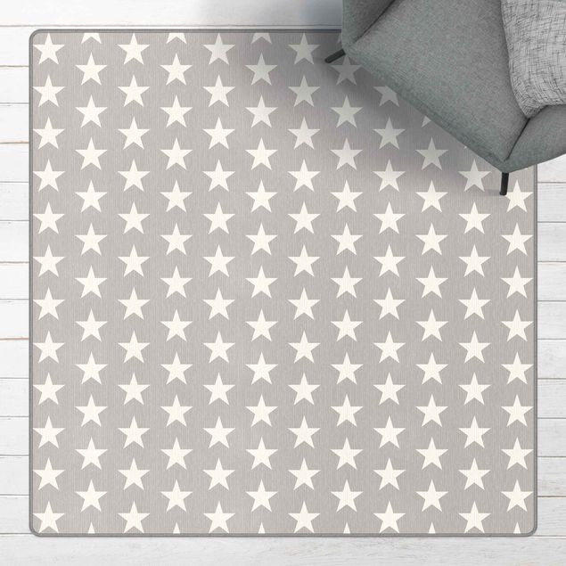 Wanddeko grau Weiße Sterne auf grauem Hintergrund