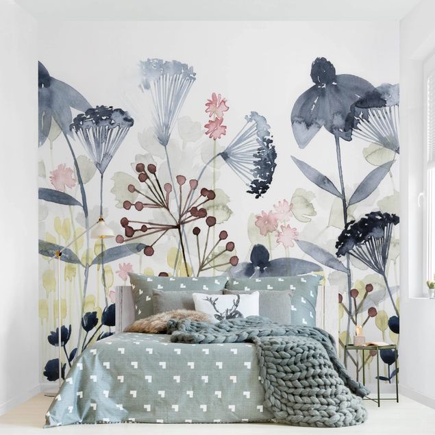 Wanddeko Schlafzimmer Wildblumen Aquarell I