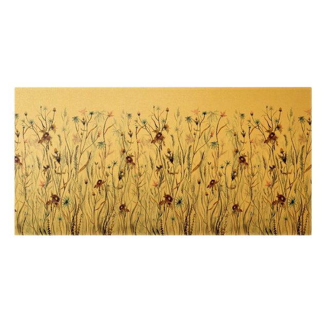 Wanddeko Büro Wilde Trockenblumenwiese