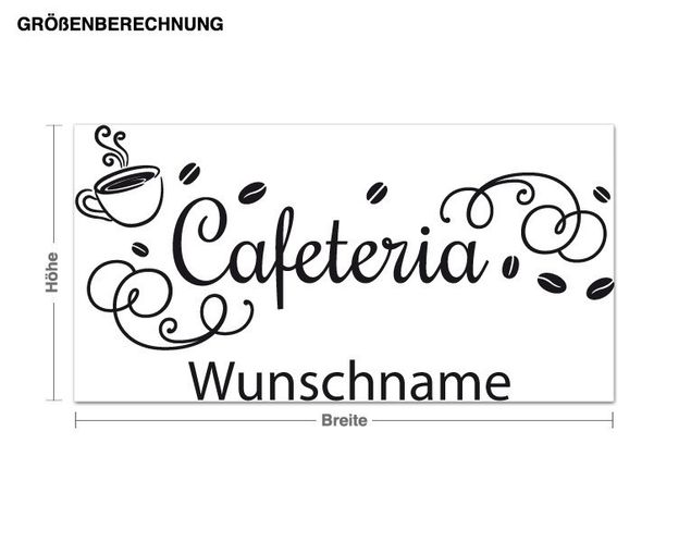 Wanddeko Küche Wunschtext-Cafeteria Wunschname