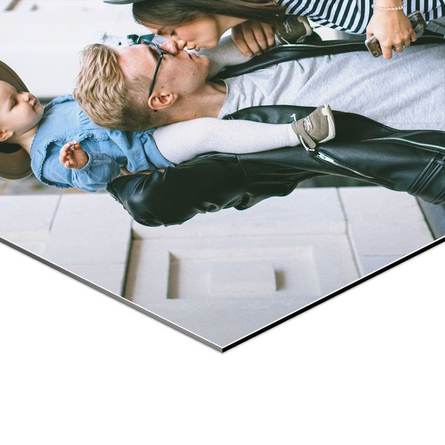 Wanddeko Babyzimmer 6-teiliges Hexagon Bild Alu-Dibond seidenmatt selbst gestalten