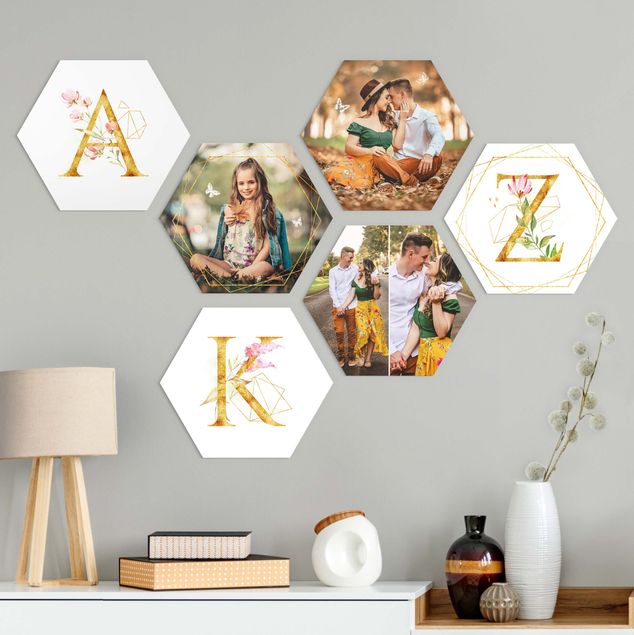 Wanddeko Schlafzimmer Mehrteiliges Hexagon Bild Forex selbst gestalten