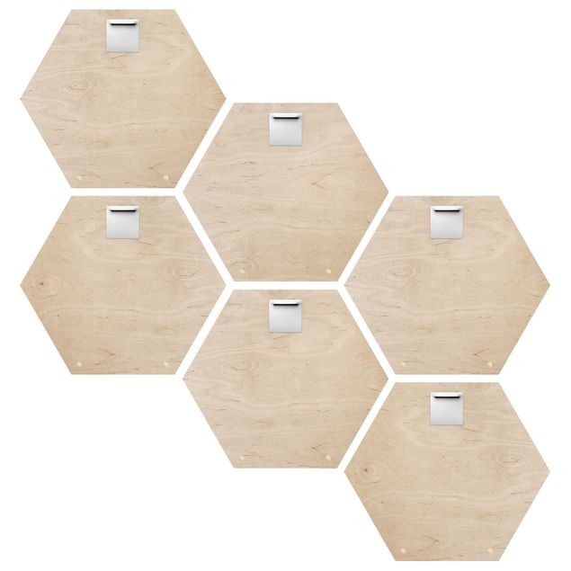 Wanddeko Büro Mehrteiliges Hexagon Bild Holz selbst gestalten