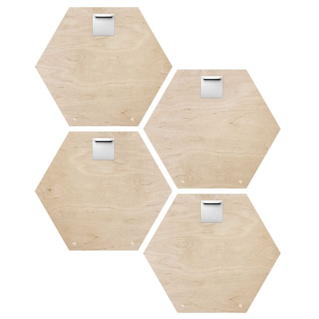 Wanddeko Büro Mehrteiliges Hexagon Bild Holz selbst gestalten