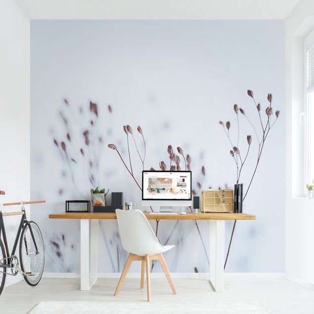 Wanddeko Wohnzimmer Zartblaue Wildblumen