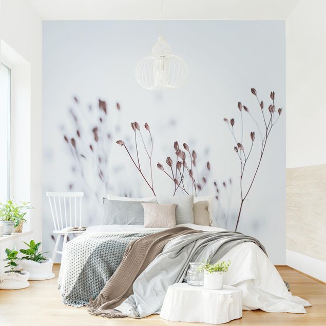 Wanddeko Schlafzimmer Zartblaue Wildblumen