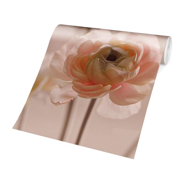 Wanddeko Esszimmer Zarter Strauch an Rosa Blüten