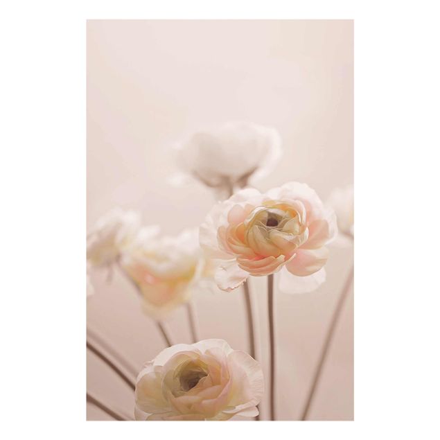 Wanddeko Büro Zarter Strauch an Rosa Blüten