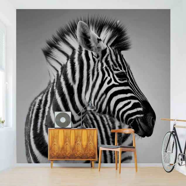 Wanddeko Wohnzimmer Zebra Baby Portrait II