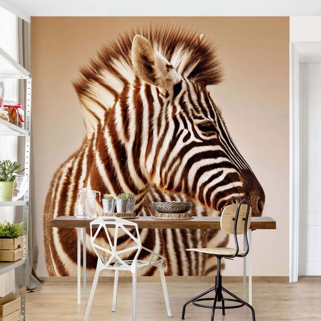 Wanddeko Wohnzimmer Zebra Baby Portrait