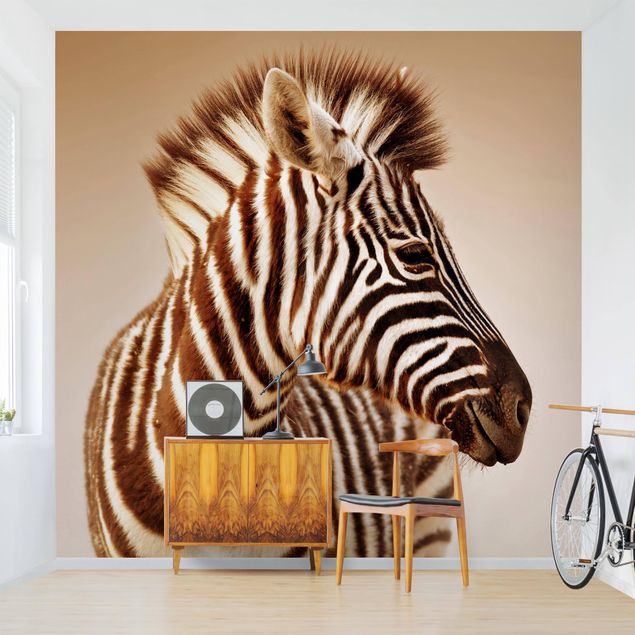 Wanddeko Schlafzimmer Zebra Baby Portrait