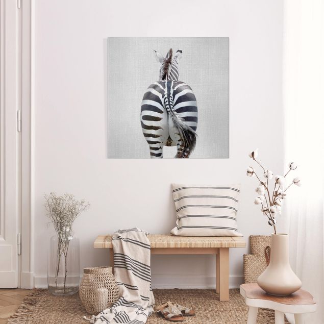 Wanddeko Wohnzimmer Zebra von hinten
