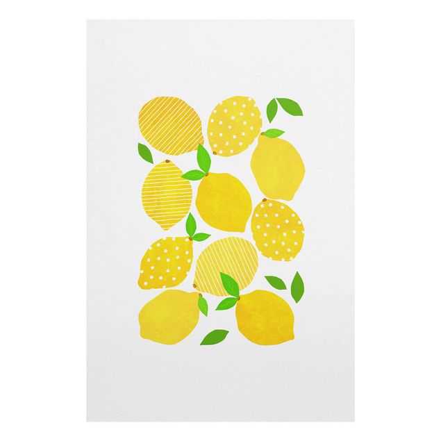 Wanddeko Obst Zitronen mit Punkten