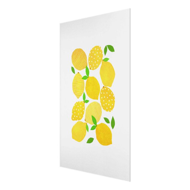 Wanddeko Aquarell Zitronen mit Punkten
