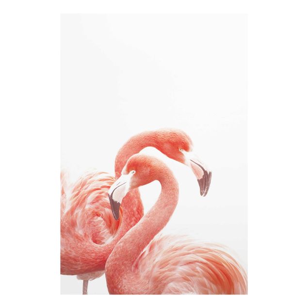 Wanddeko pink Zwei Flamingos