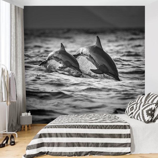 Wanddeko Schlafzimmer Zwei springende Delfine