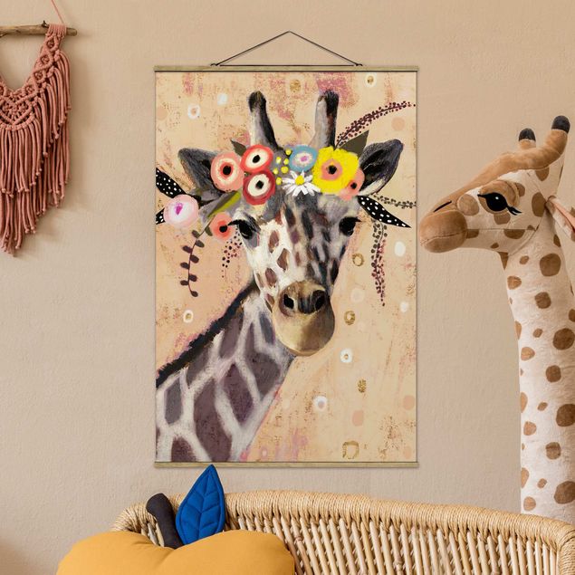 Wanddeko beige Klimt Giraffe