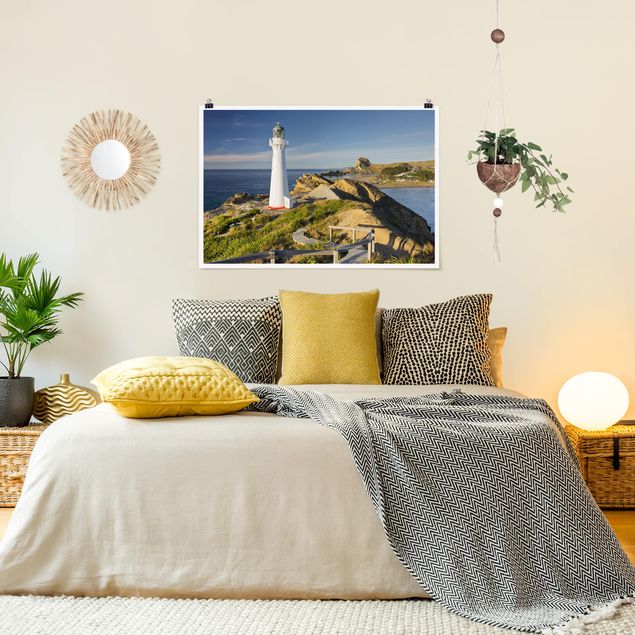 Wanddeko Schlafzimmer Castle Point Leuchtturm Neuseeland