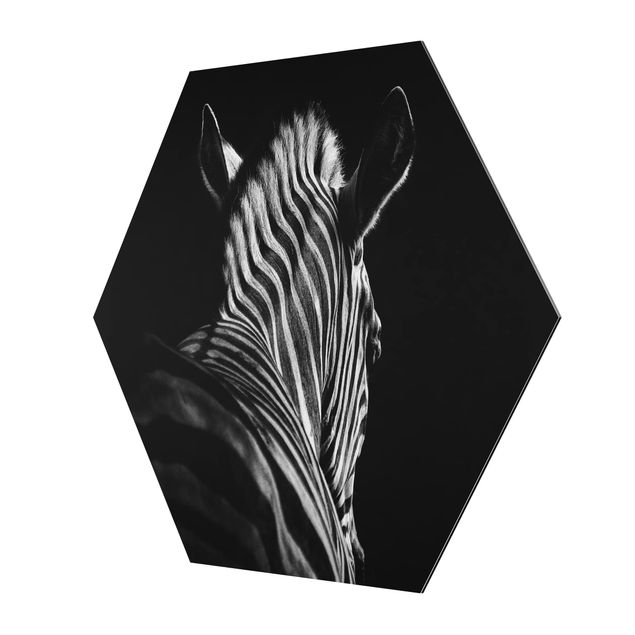 Wanddeko über Sofa Dunkle Zebra Silhouette