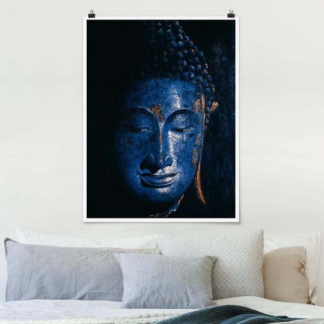Wanddeko blau Delhi Buddha