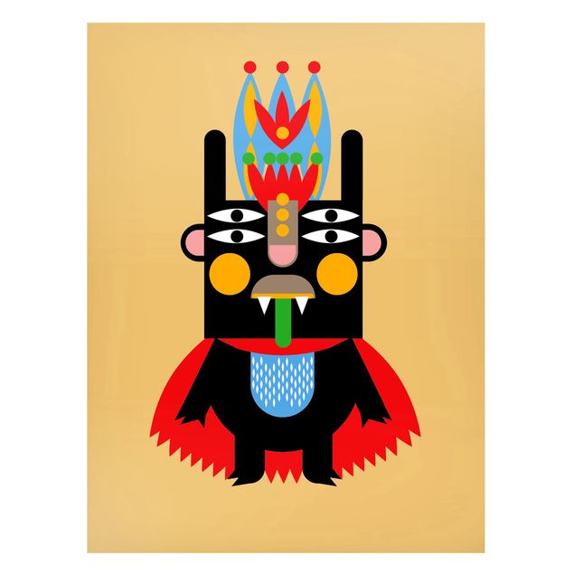 Wanddeko bunt Collage Ethno Monster - König