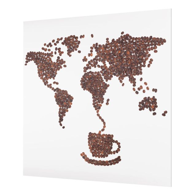 Küchenspiegel Glas Kaffee um die Welt