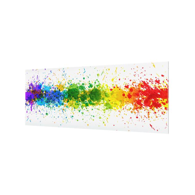 Glasrückwand Küche Muster Rainbow Splatter