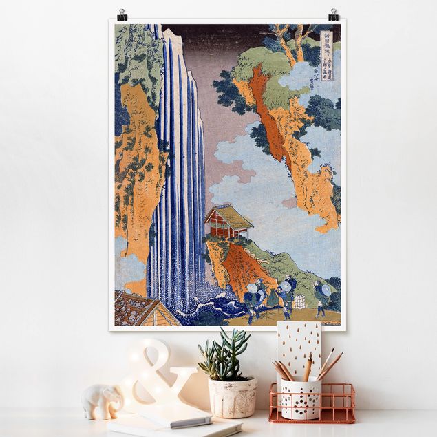 Wanddeko bunt Katsushika Hokusai - Ono Wasserfall