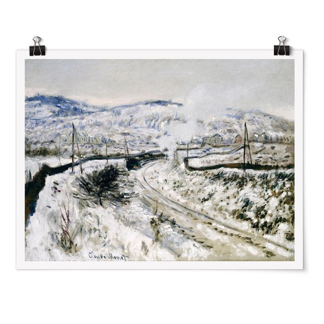 Wanddeko Esszimmer Claude Monet - Zug im Schnee