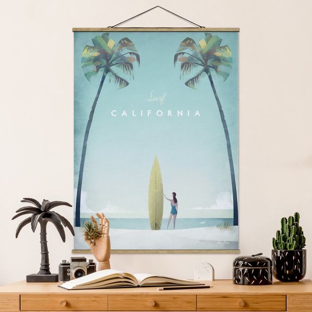 Wanddeko Wohnzimmer Reiseposter - California