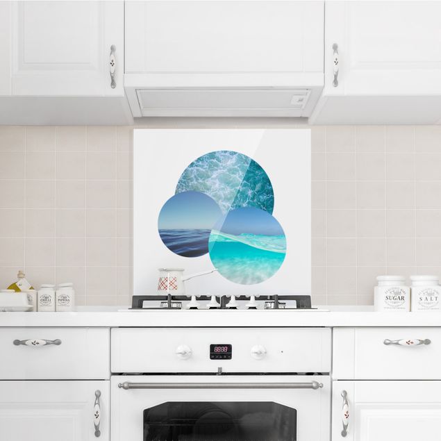 Wanddeko Küche Ozeane im Kreis