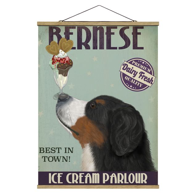 Wanddeko Büro Berner Sennenhund mit Eis