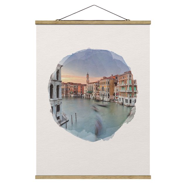 Wanddeko Wohnzimmer Wasserfarben - Canale Grande Blick von der Rialtobrücke Venedig