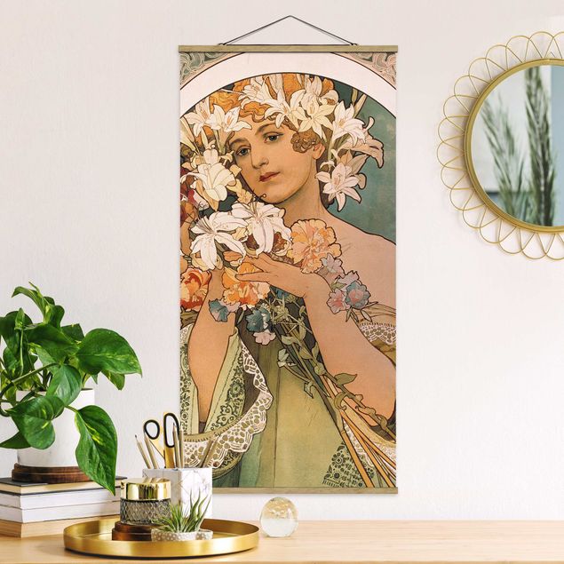 Wandbilder Art Deco Alfons Mucha - Blume