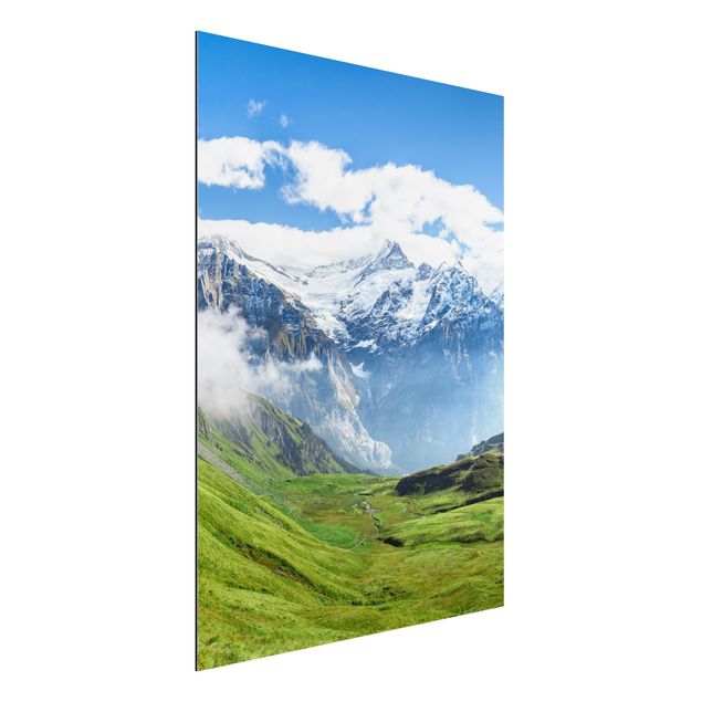 Wanddeko Schlafzimmer Schweizer Alpenpanorama