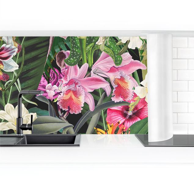 Deko Tropisch Bunte tropische Blumen Collage II
