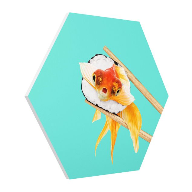 Wanddeko Büro Sushi mit Goldfisch